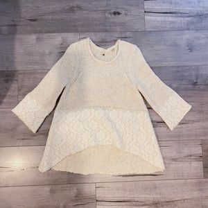 Anthropologie Knitted Knotted Felt Lace Sweater
